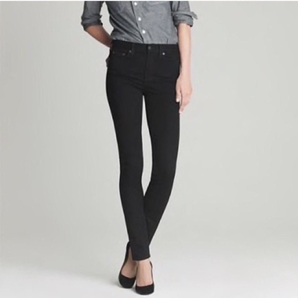 J.CREW "Lookout" high-rise jean in black B1298, Size 30